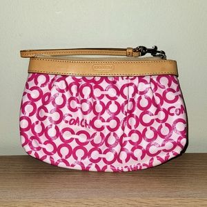 Coach logo wristlet